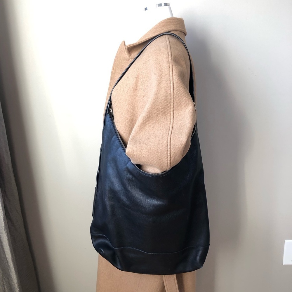 Ralph Lauren Collection Black Leather Extra Large Oversized Hobo Bag